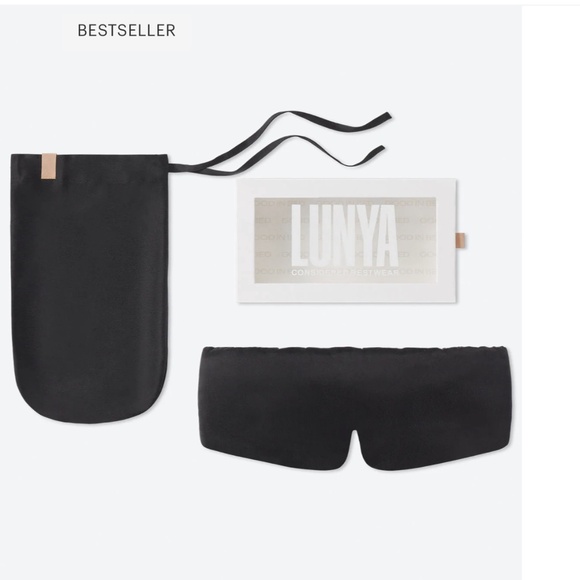 LUNYA BNIB Washable Silk Sleep Mask in Immersed Black Size S - Picture 5 of 5